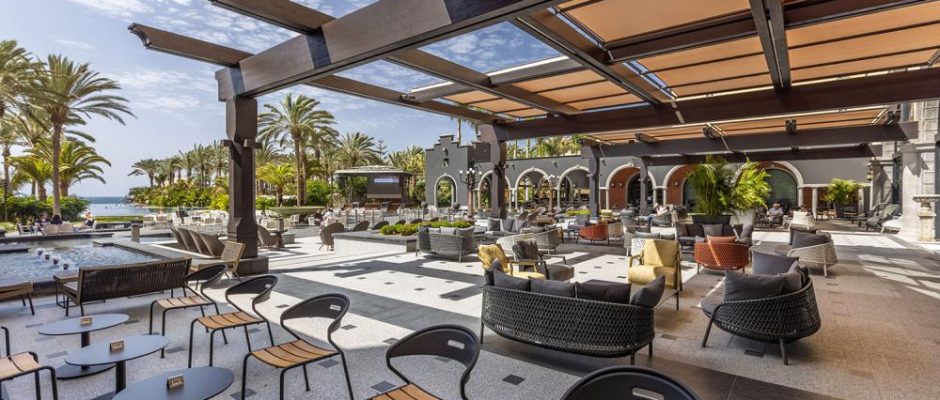 Outside bar terrace at Lopesan Costa Meloneras, Gran Canaria