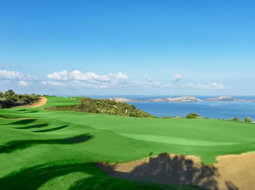 Immaculate green at the International Olympic Academy Course, Costa Navarino, Greece