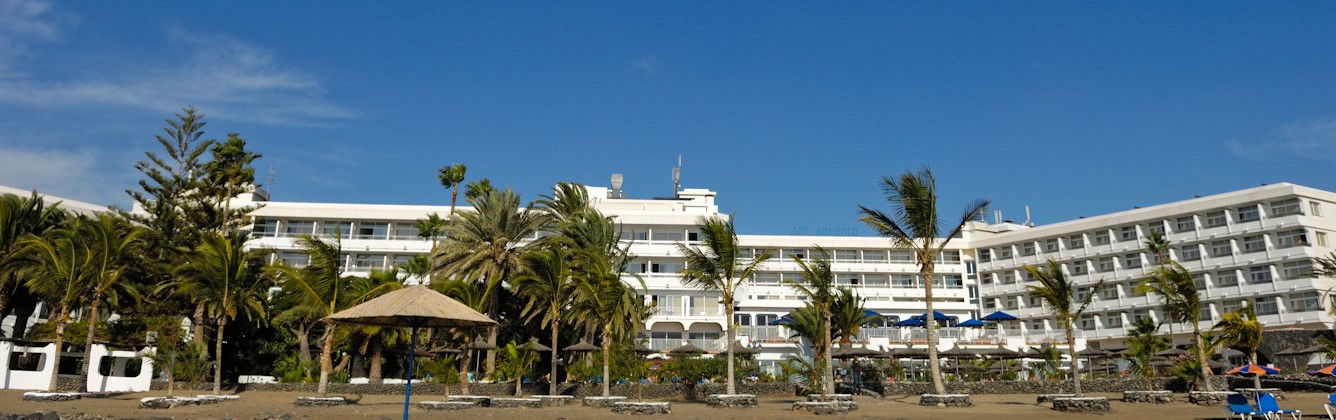 Beach view of Vik Hotel San Antonio, Lanzarote, Canary Islands