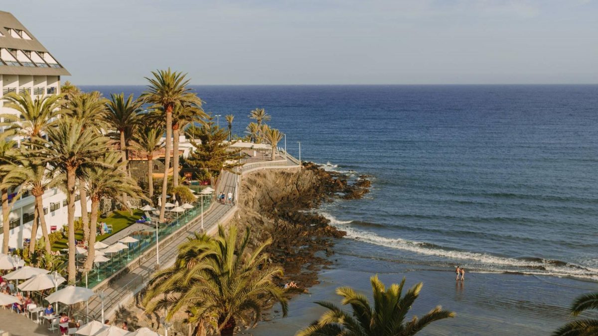 Aerial view over Hotel Don Gregory by Dunas, Gran Canaria, Canary Islands