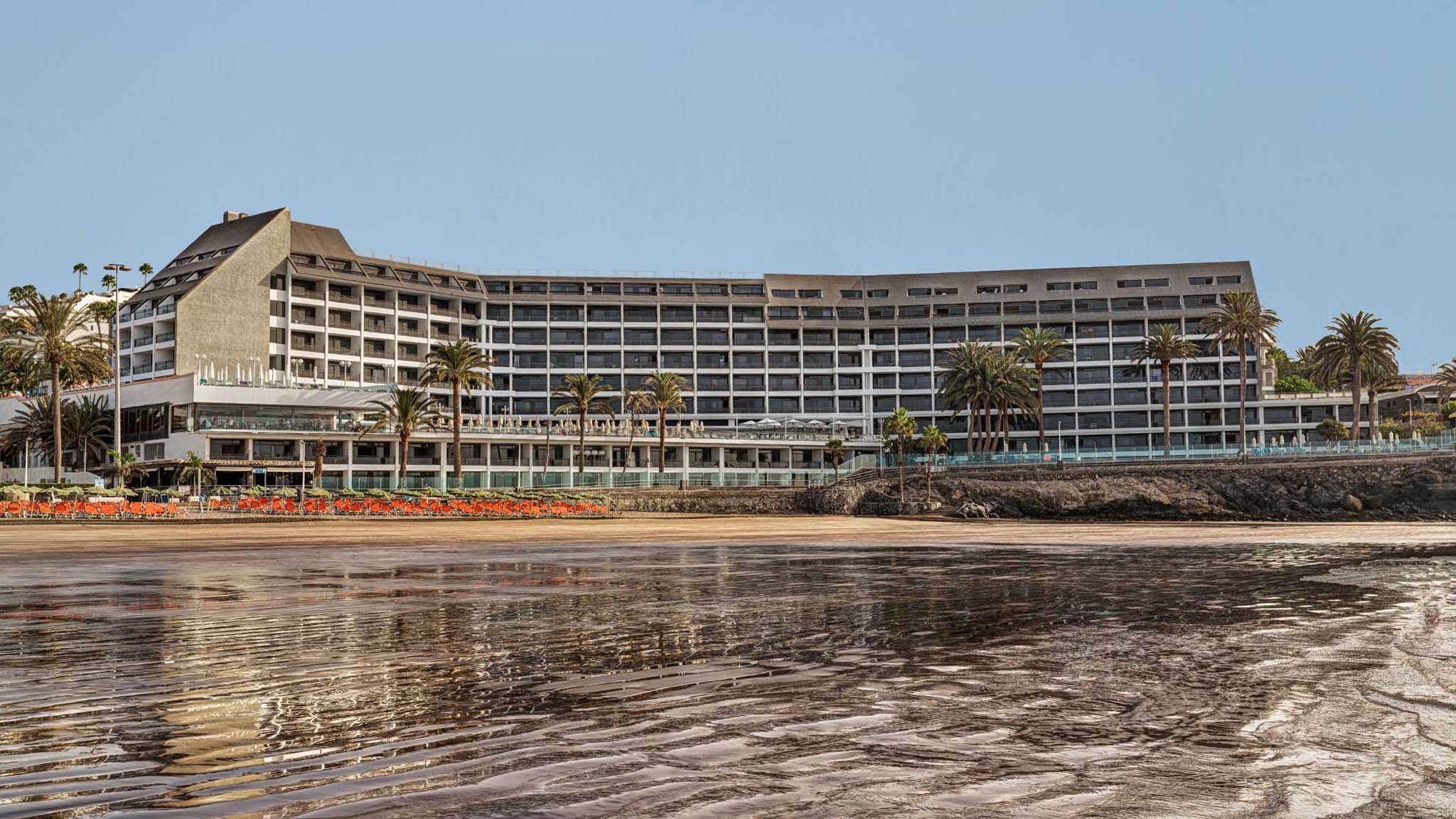 View from the ocean towards Hotel Don Gregory by Dunas, Gran Canaria, Canary Islands