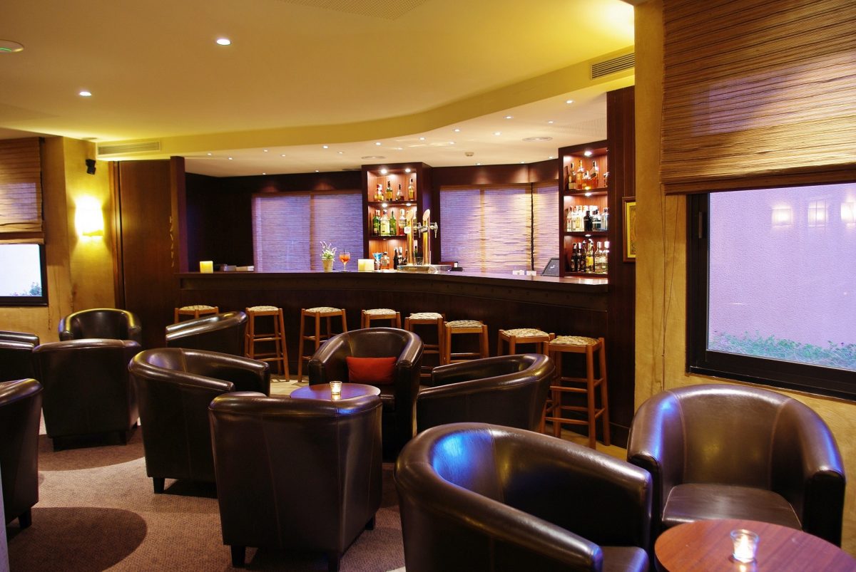 Lounge in the bar at La Costa Golf and Beach Resort, Costa Brava, Spain