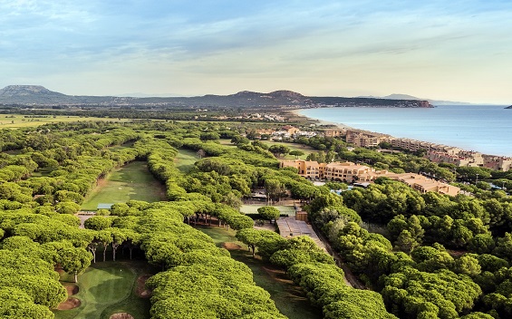 Overview of Platja Pals golf course, Costa Brava, Spain