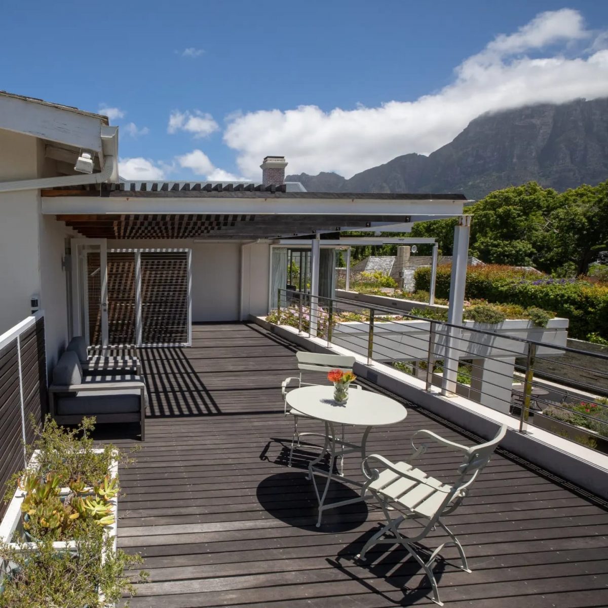 The terrace at Thirty On Grace, luxury guesthouse, Cape Town, South Africa