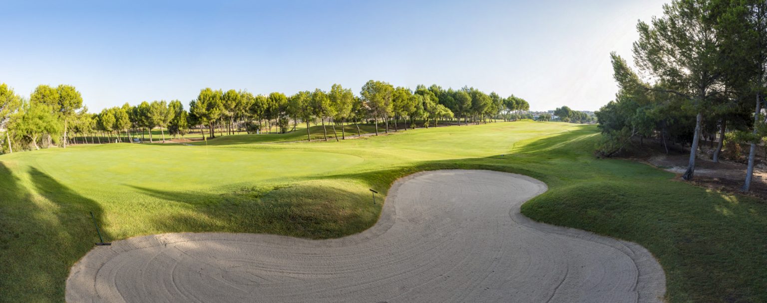 Down the fairway at Altorreal Golf, Murcia, Spain
