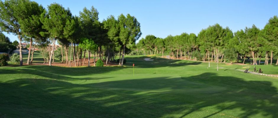 Trees line the fairways at Altorreal Golf, Murcia, Spain