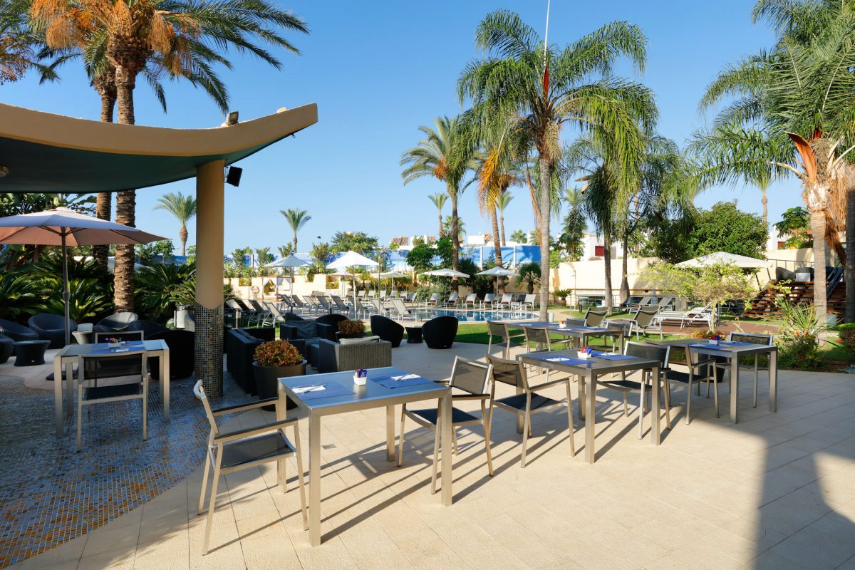 Dine by the pool at Hotel Exe Estepona, Costa del Sol, Spain