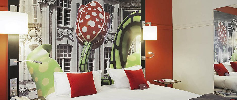 Dramatic bedrooms at the Mercure Lille Centre Grand Place, Northern France