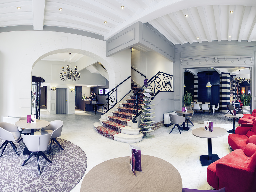 The majestic lobby of the Mercure Lille Centre Grand Place, Northern France