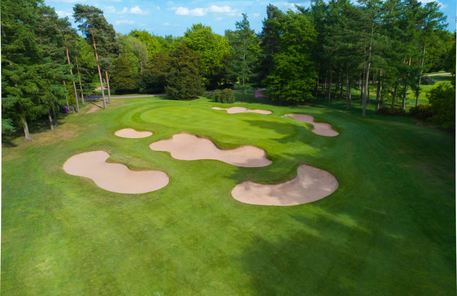 A green on the Forest Pines golf course, Lincolnshire, England