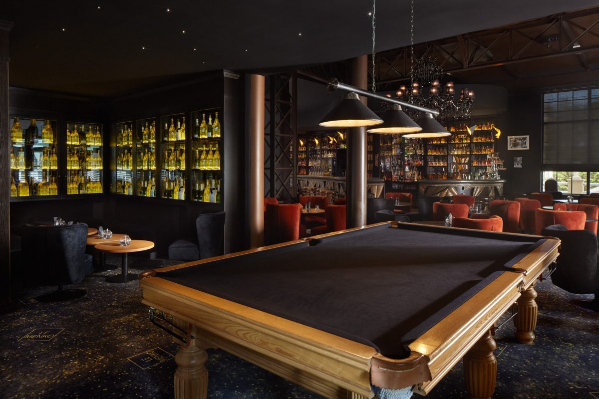 Enjoy billiards in the bar at Le Grand Hotel, Le Touquet, northern France