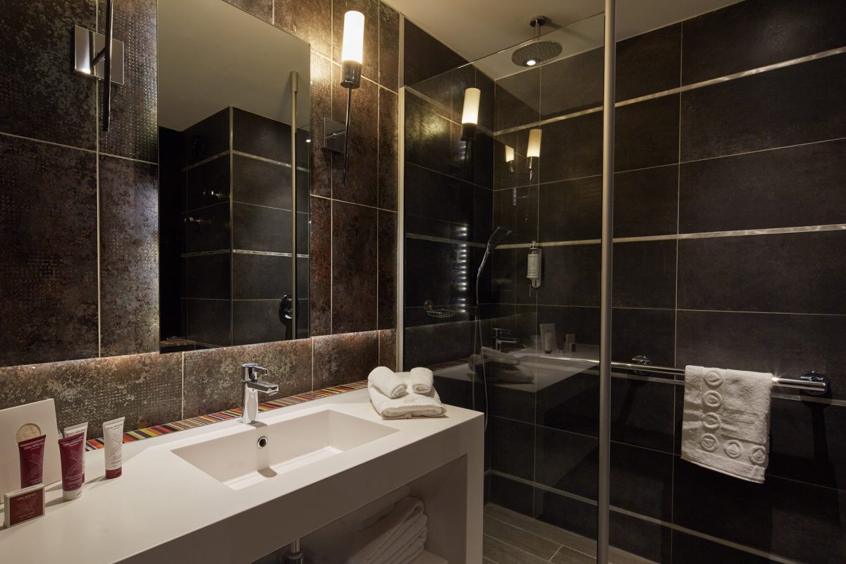 A superior bathroom at Le Grand Hotel, Le Touquet, Northern France