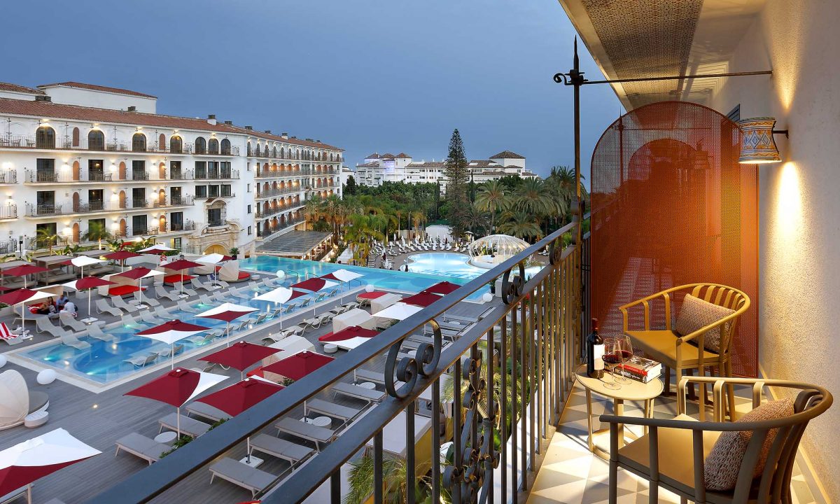 View from your balcony at Hard Rock Hotel, Marbella, Costa del Sol, Spain