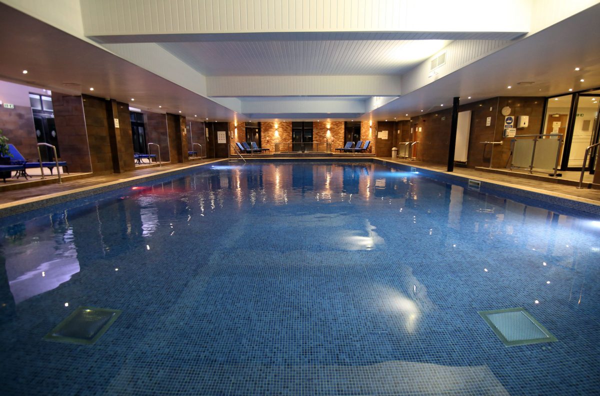 The indoor swimming pool at Old Thorns Hotel and Resort, Hampshire, England