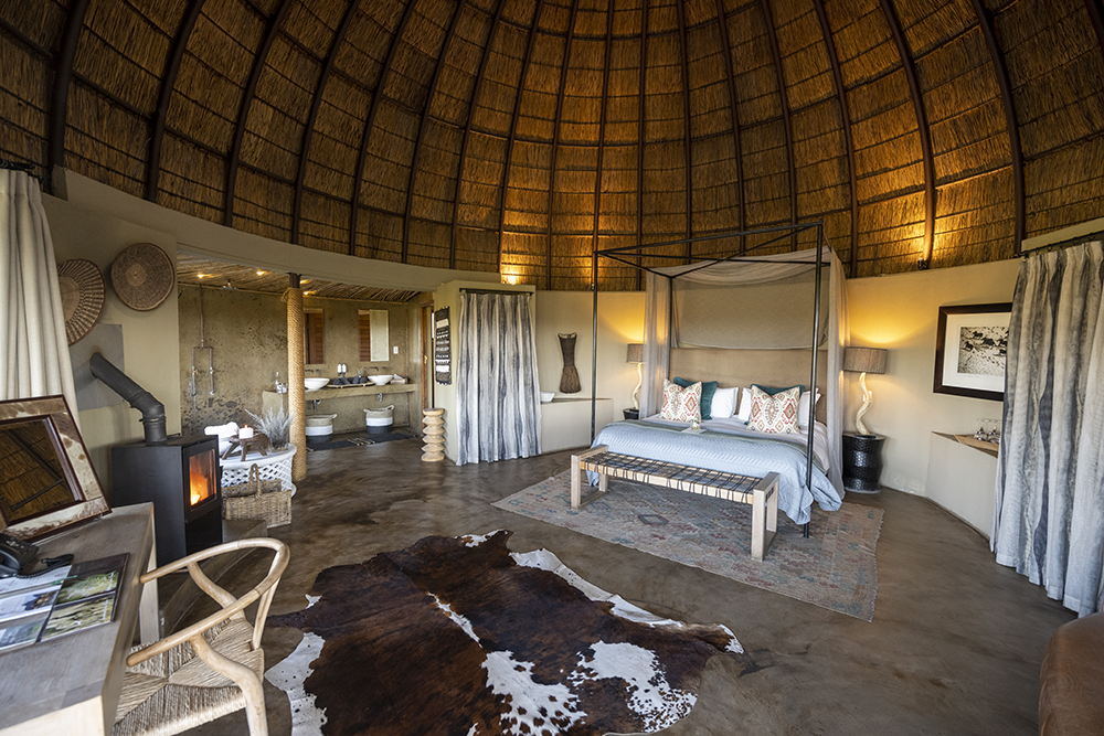 A luxury bedroom at Gondwana Game Reserve, South Africa