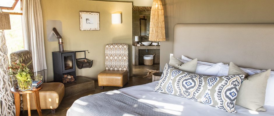 A Kwena Lodge bedroom at Gondwana Game Reserve, South Africa
