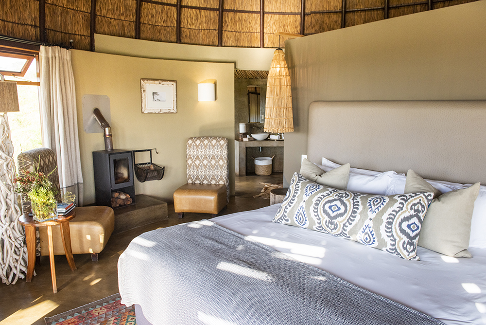 A Kwena Lodge bedroom at Gondwana Game Reserve, South Africa