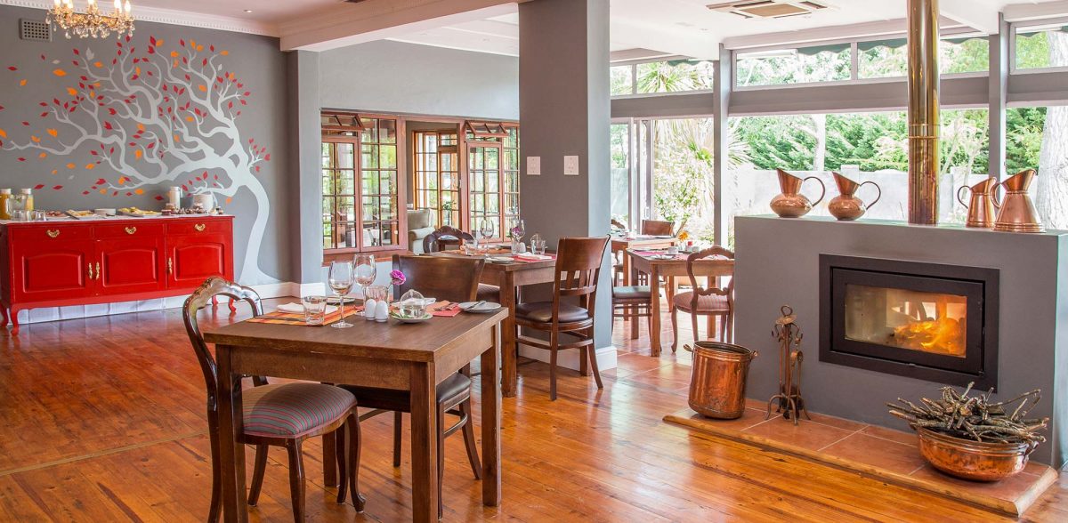 Indoor dining at Willowbrook Country House, Somerset West, South Africa