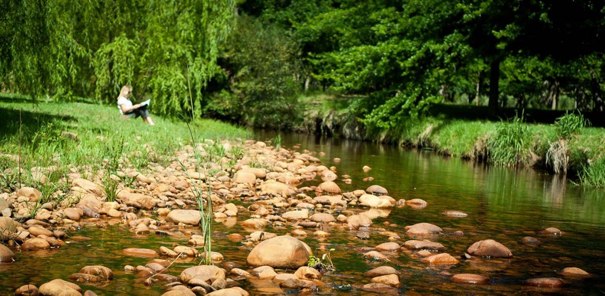 Willowbrook river alongside Willowbrook Country House, Somerset West, South Africa