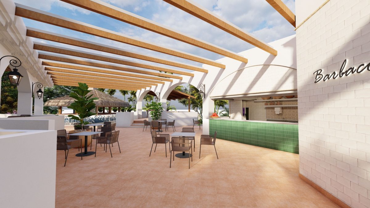 Designer's images of the new barbecue area at Jardin Tecina, La Gomera, opening December 2024