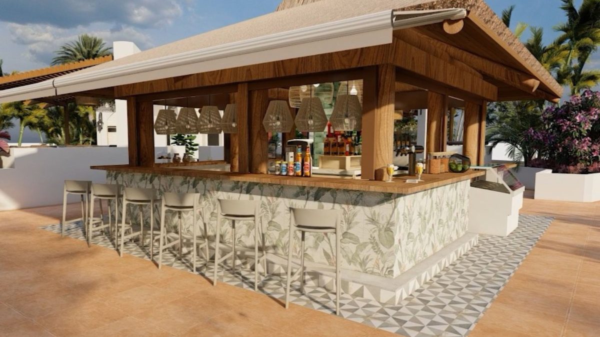 Designer's images of the new pool bar at Jardin Tecina, La Gomera, opening December 2024