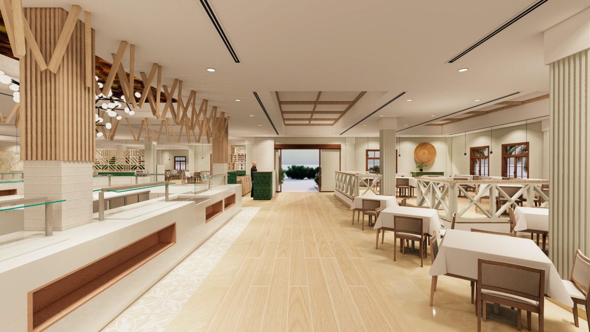 Designer's images of the new buffet restaurant at Jardin Tecina, La Gomera, opening December 2024