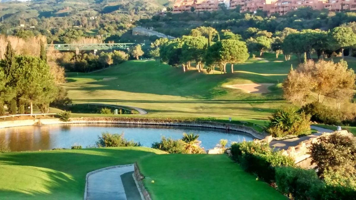 On the elevated tee at Santa Maria Golf Club, Marbella, Costa del Sol, Spain. Golf Planet Holidays