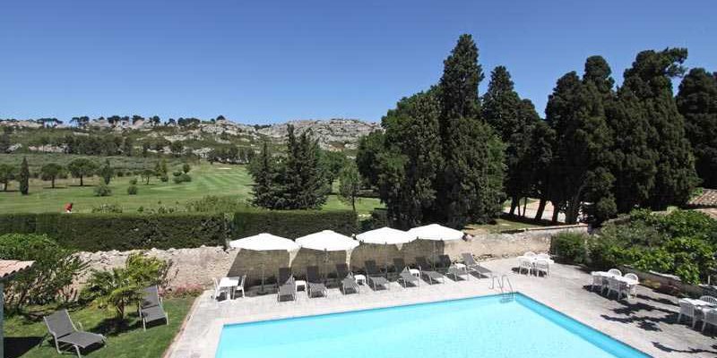 The pool at Chateau de Servanes, Les Baux de Provence, France. Golf Planet Holidays