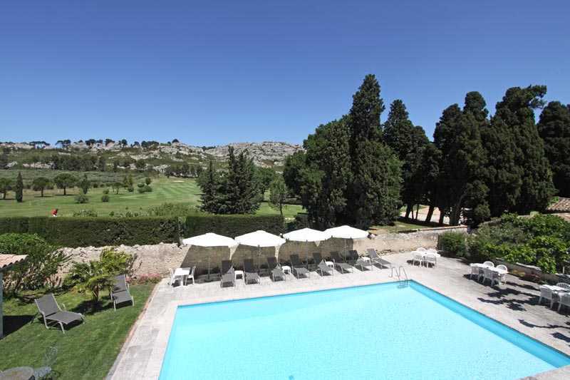 The pool at Chateau de Servanes, Les Baux de Provence, France. Golf Planet Holidays