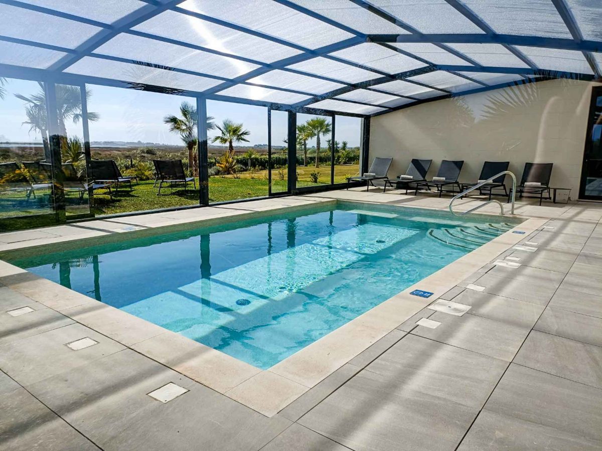 The covered pool at AP Cabanas Beach & Nature, Hotel, Tavira, Eastern Algarve, Portugal. Golf Planet Holidays