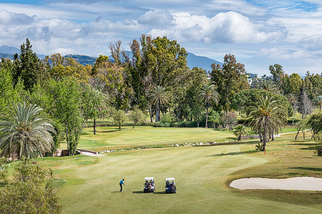 The green on the first hole at El Paraiso Golf Club, Costa del Sol, Spain. Golf Planet Holidays