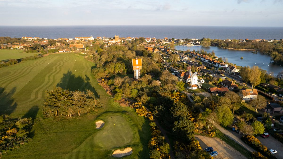Bird's eye view at Thorpeness Golf Club and Hotel, Suffolk, England. Golf Planet Holidays