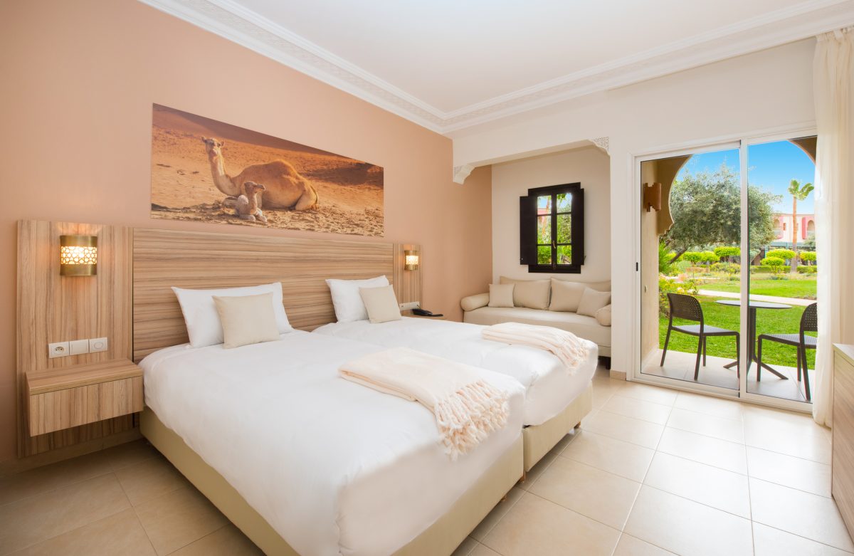 A twin bedroom at Iberostar Club Palmeraie Marrakech, Morocco. Golf Planet Holidays