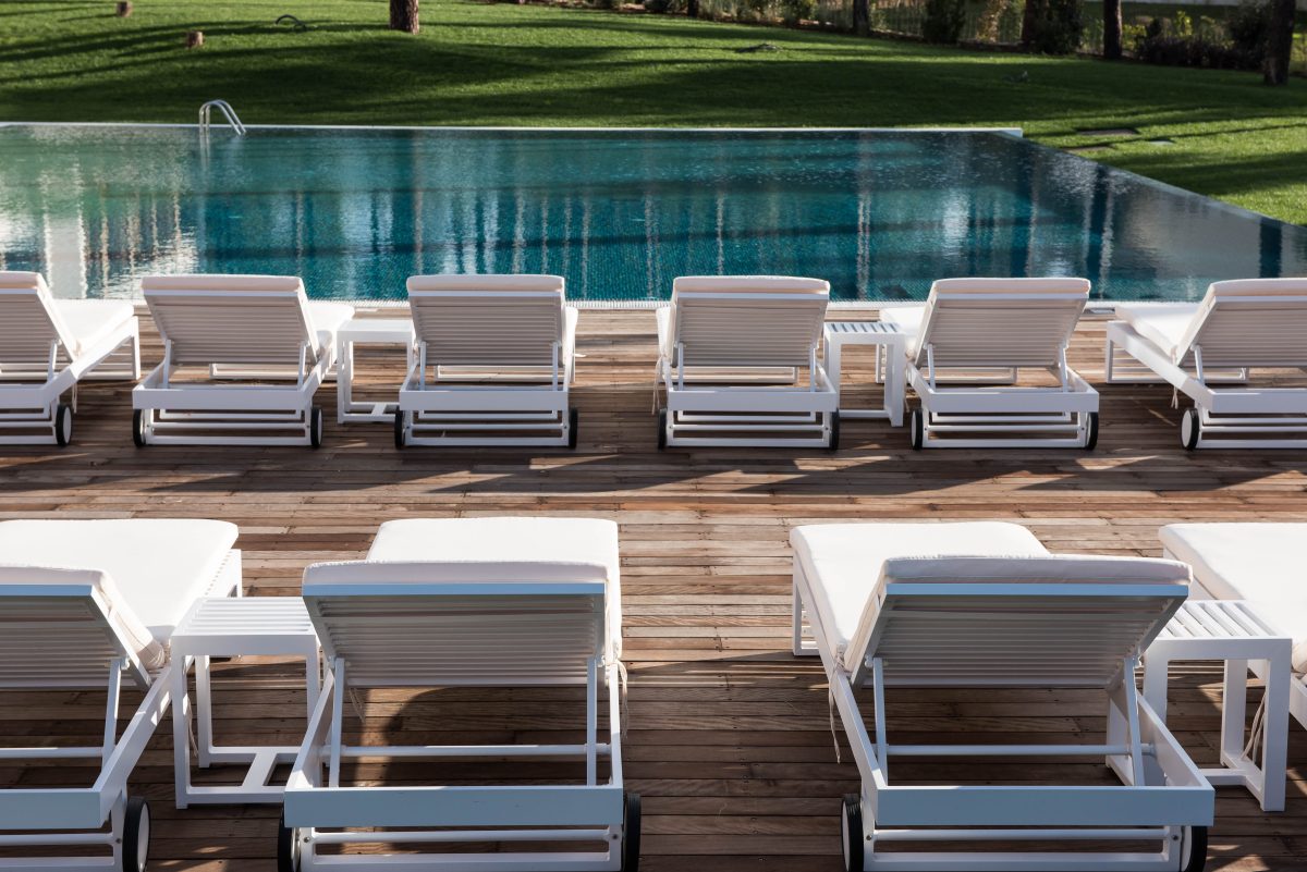 Relax by the pool at the Aroeira Hotel, Lisbon, Portugal. Golf Planet Holidays