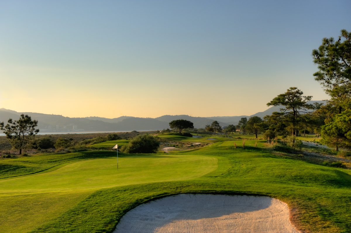 The third green at Troia Golf, near Lisbon. Portugal. Golf Planet Holidays.