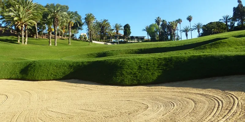 Challenging bunkers at Golf Torrequebrada, Malaga, Costa del Sol, Spain. Golf Planet Holidays