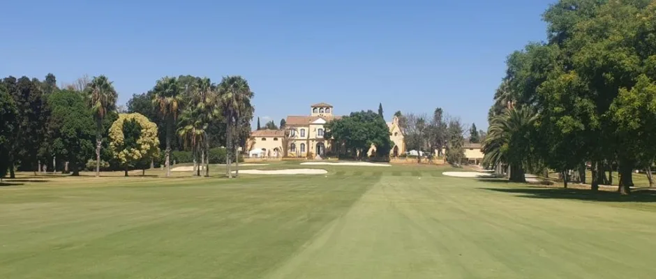 Approaching the clubhouse at Real Guadalhorce Golf Club, Cota del Sol, Spain with Golf Planet Holidays