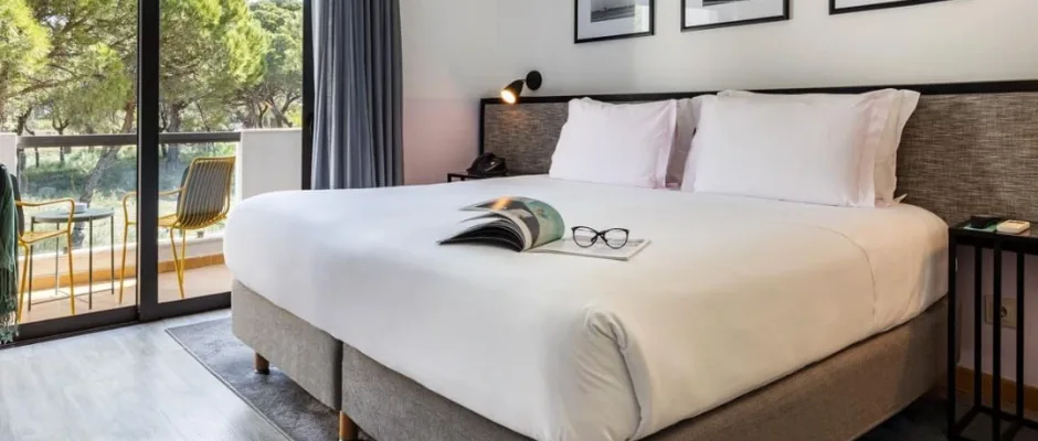 A standard bedroom at The Magnolia Hotel, Quinta do Lago, Algarve, Portugal. Golf Planet Holidays