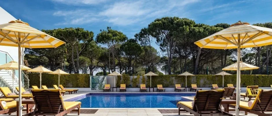 The outdoor pool at The Magnolia Hotel, Quinta do Lago, Algarve, Portugal. Golf Planet Holidays