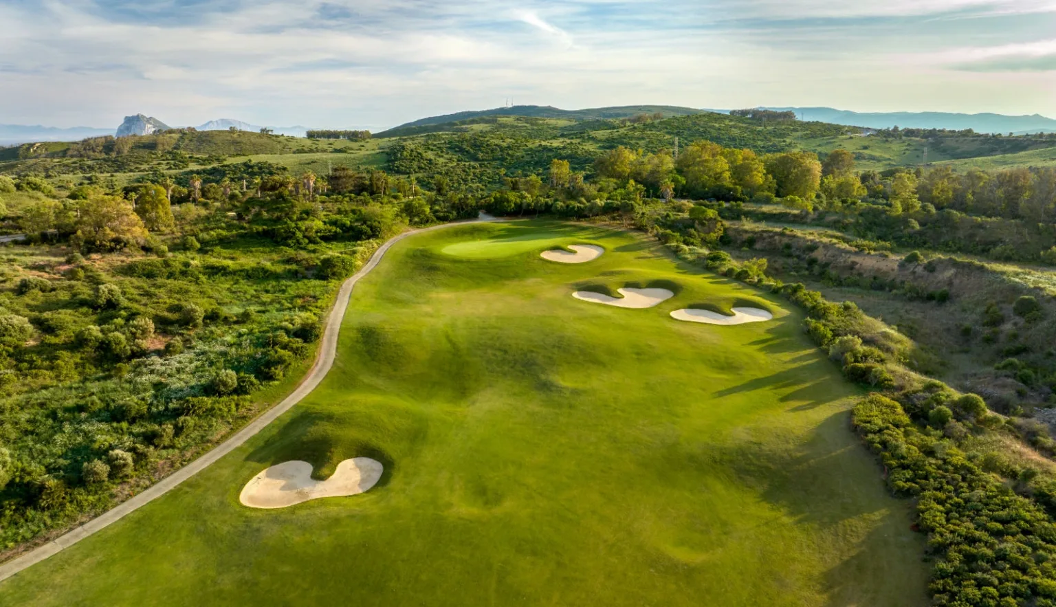 Approach to the green at La Hacienda Golf Links, Costa del Sol, Spain. Golf Planet Holidays.