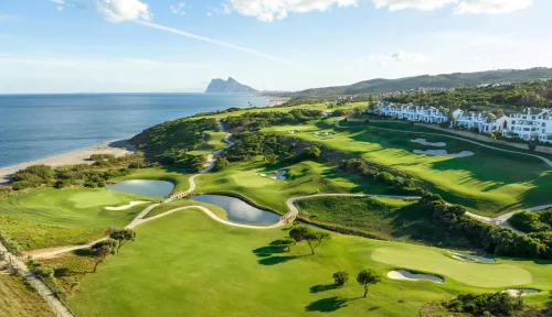 Aerial view of La Hacienda Golf Links, Costa del Sol, Spain. Golf Planet Holidays.