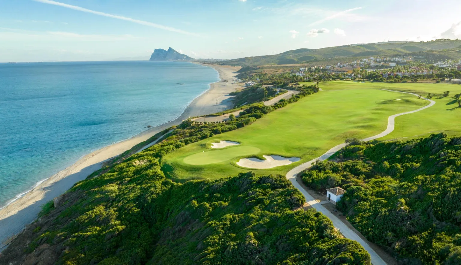 View along the coast at La Hacienda Golf Links, Costa del Sol, Spain. Golf Planet Holidays.