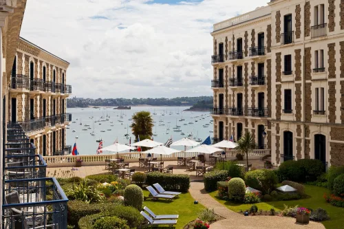 The gardens at Hotel Barriere Le Grand Hotel, Dinard, Northern Brittany, France. Golf Planet Holidays.