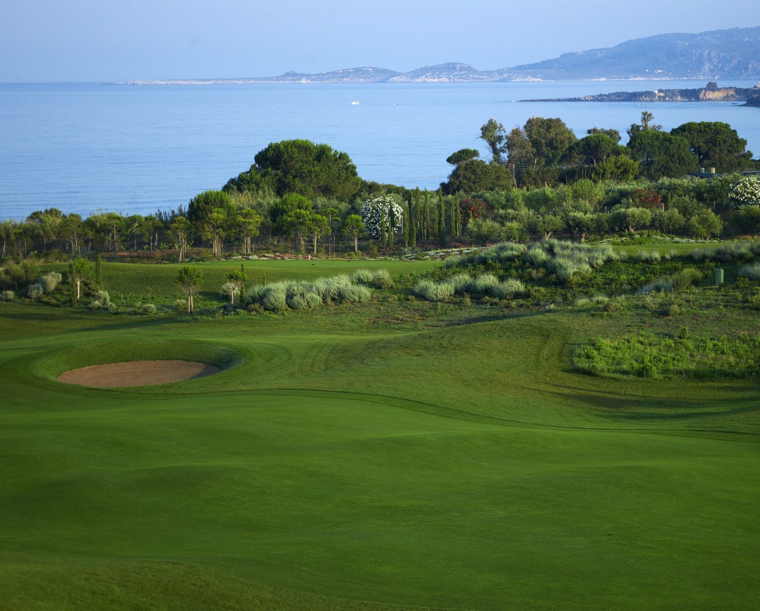 A room overlooking the golf at The Romanos, Costa Navarino, Greece