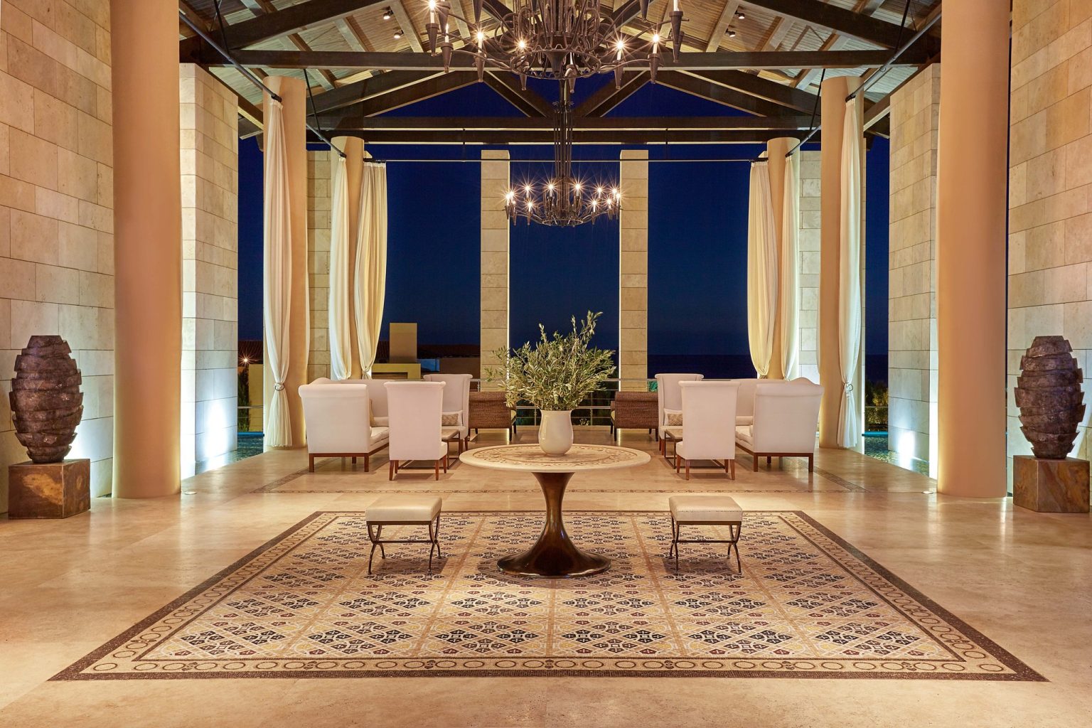 Lobby 1 at The Romanos, Costa Navarino, Greece