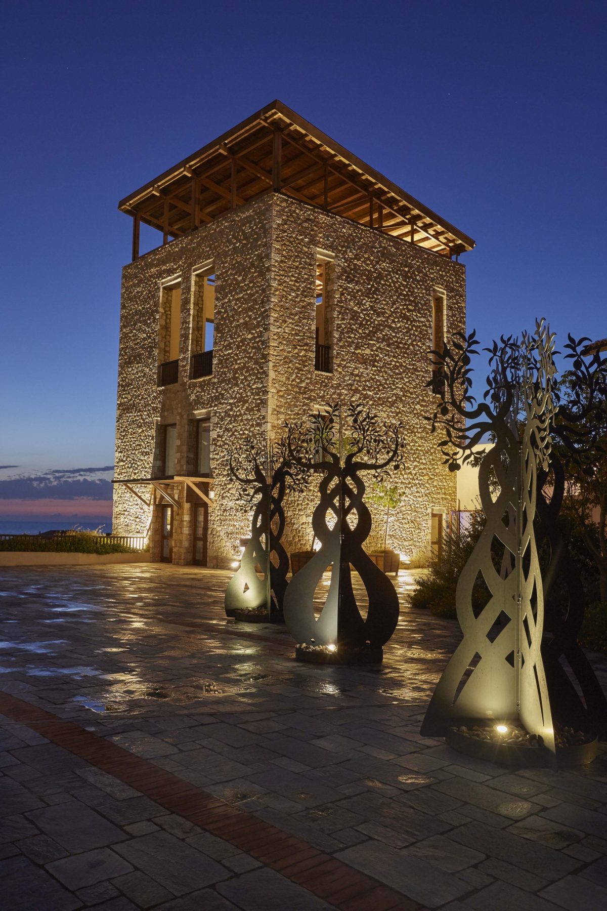 The signature tower at The Westin Resort Costa Navarino, Greece