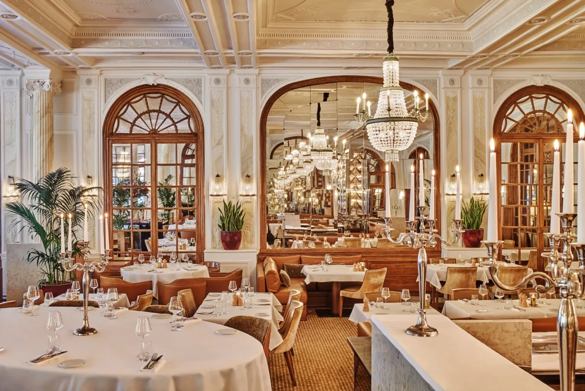 Dining at Normandy Barriere Hotel, Deauville, France. Golf Planet Holidays.