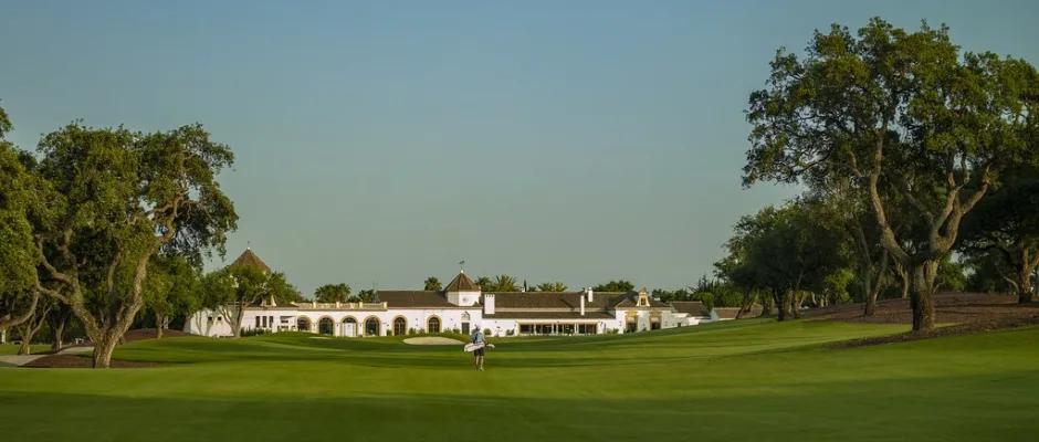 The clubhouse at the San Roque Club, Costa del Sol, Spain. Golf Planet Holidays.