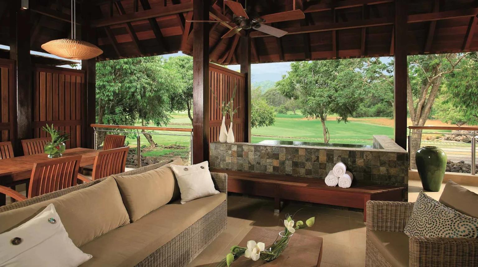 A golf side apartment at Anahita Golf and Spa Resort, Mauritus. Golf Planet Holidays.