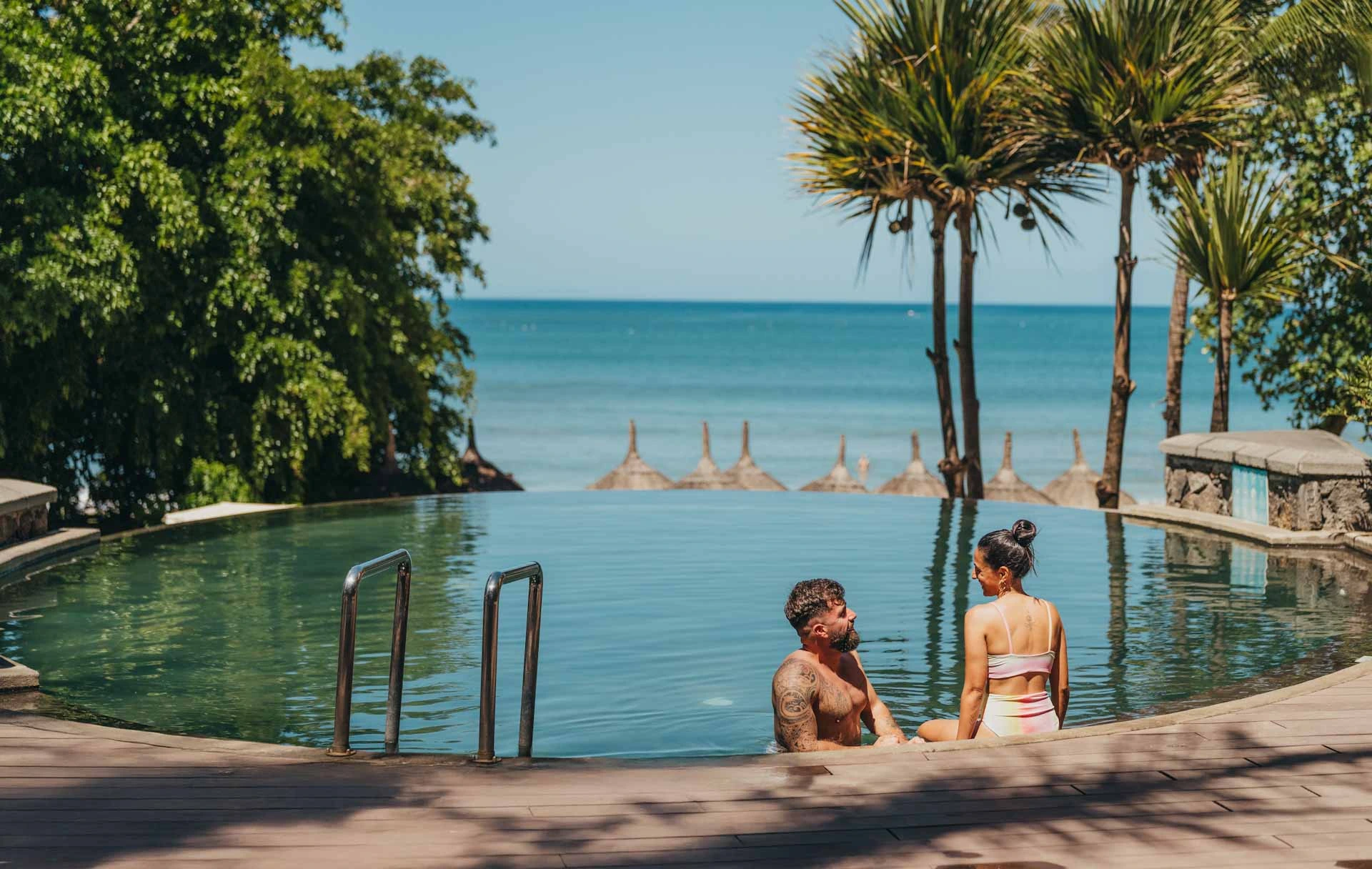 Plunge pool at Tamarina Golf and Spa Boutique Hotel, Mauritius. Golf Planet Holidays.